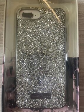 Nanette Lepore Silver Crystals Metallic Sparkle iPhone 8 Plus Case